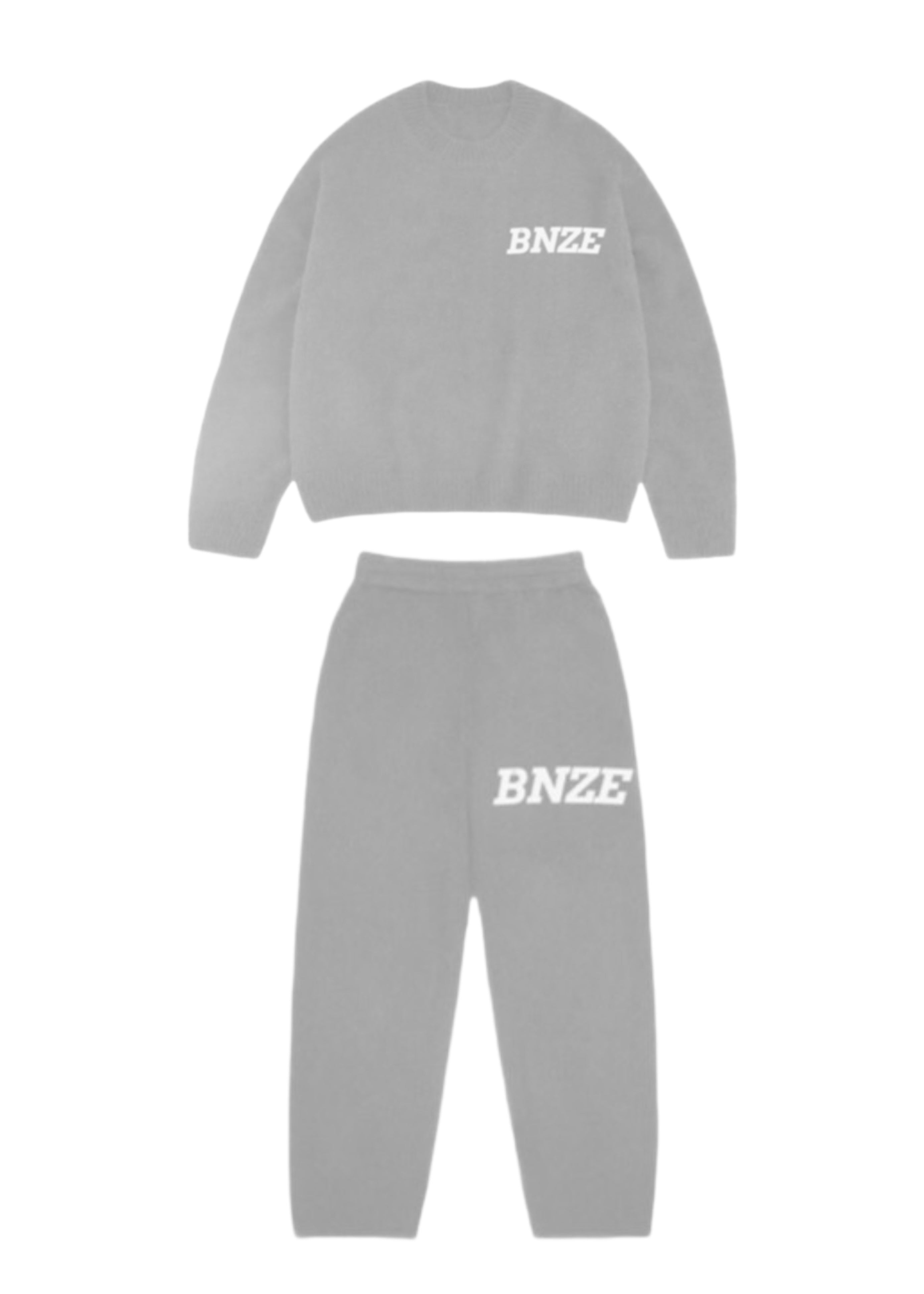 Logo Knitted Tracksuit - Grey