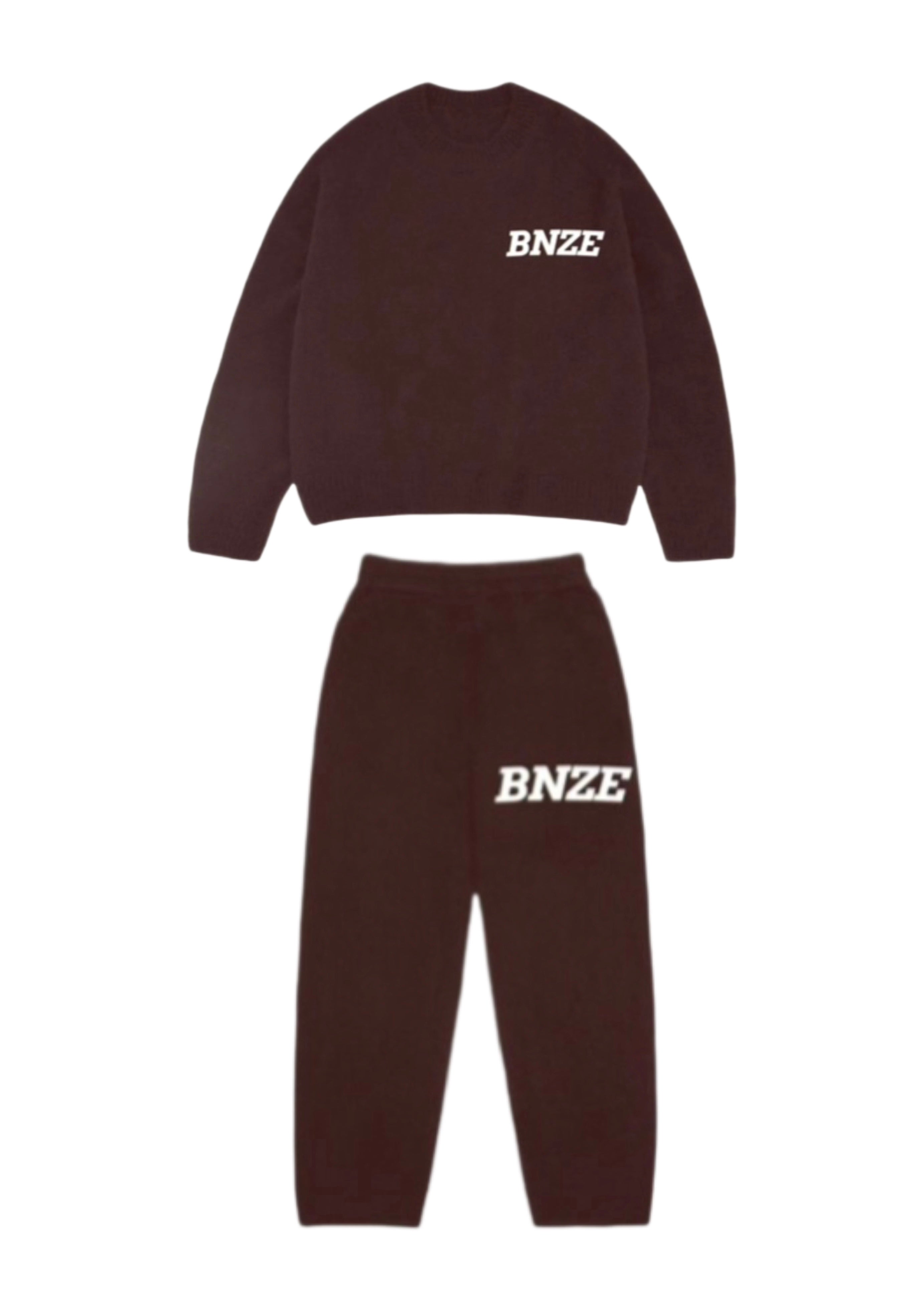 Logo Knitted Tracksuit - Brown