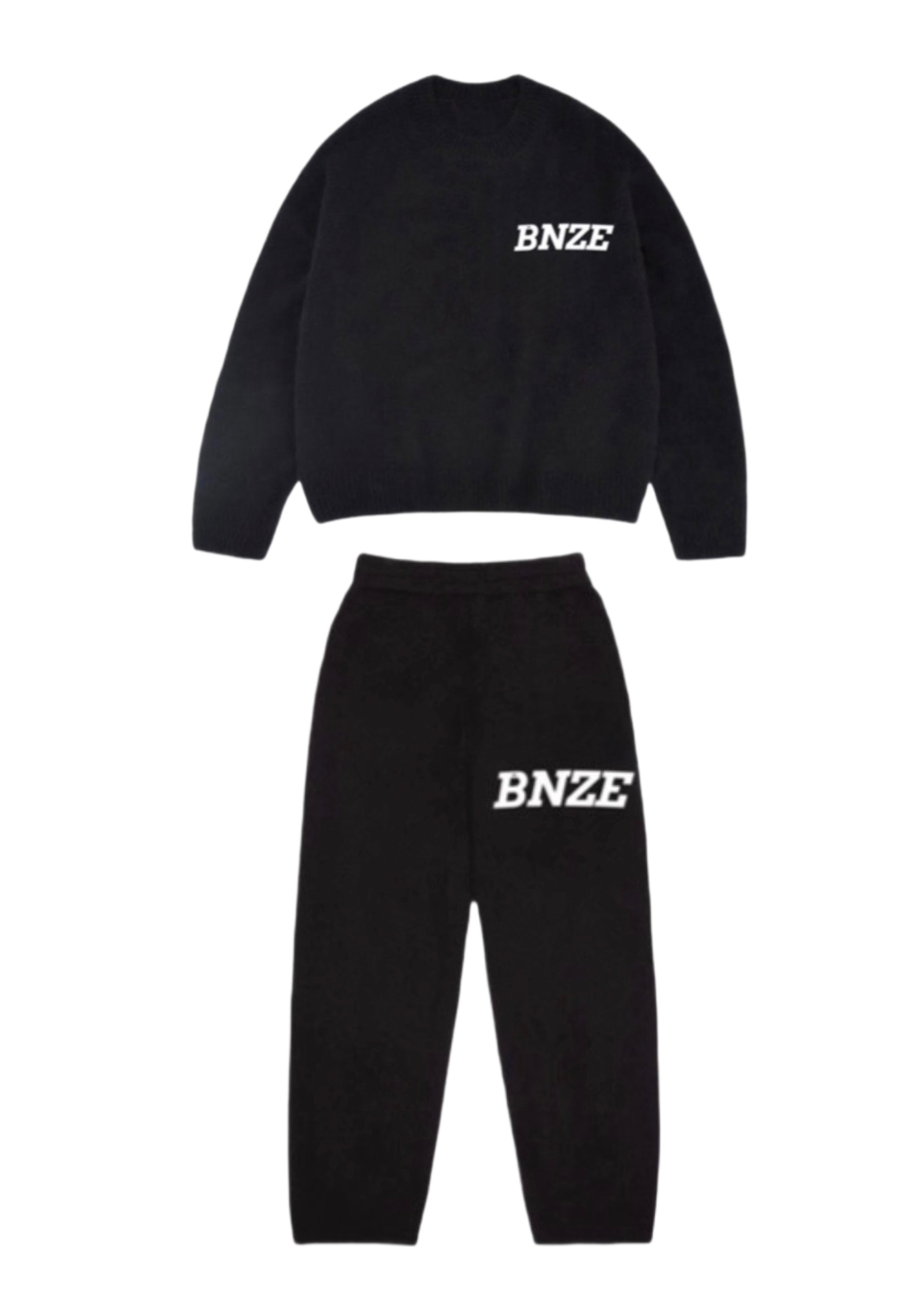 Logo Knitted Tracksuit - Black