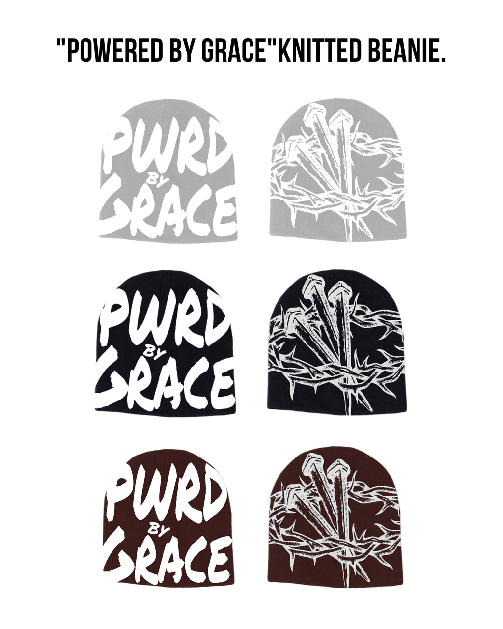 “PWRD BY GRACE” Satin Lined Mohair Beanie