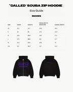 The “Called” Zip Scuba Hoodie - Black/Purple