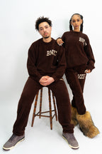 Logo Knitted Tracksuit - Brown