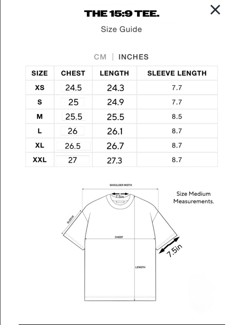 The 15:9 Tee in off-white.