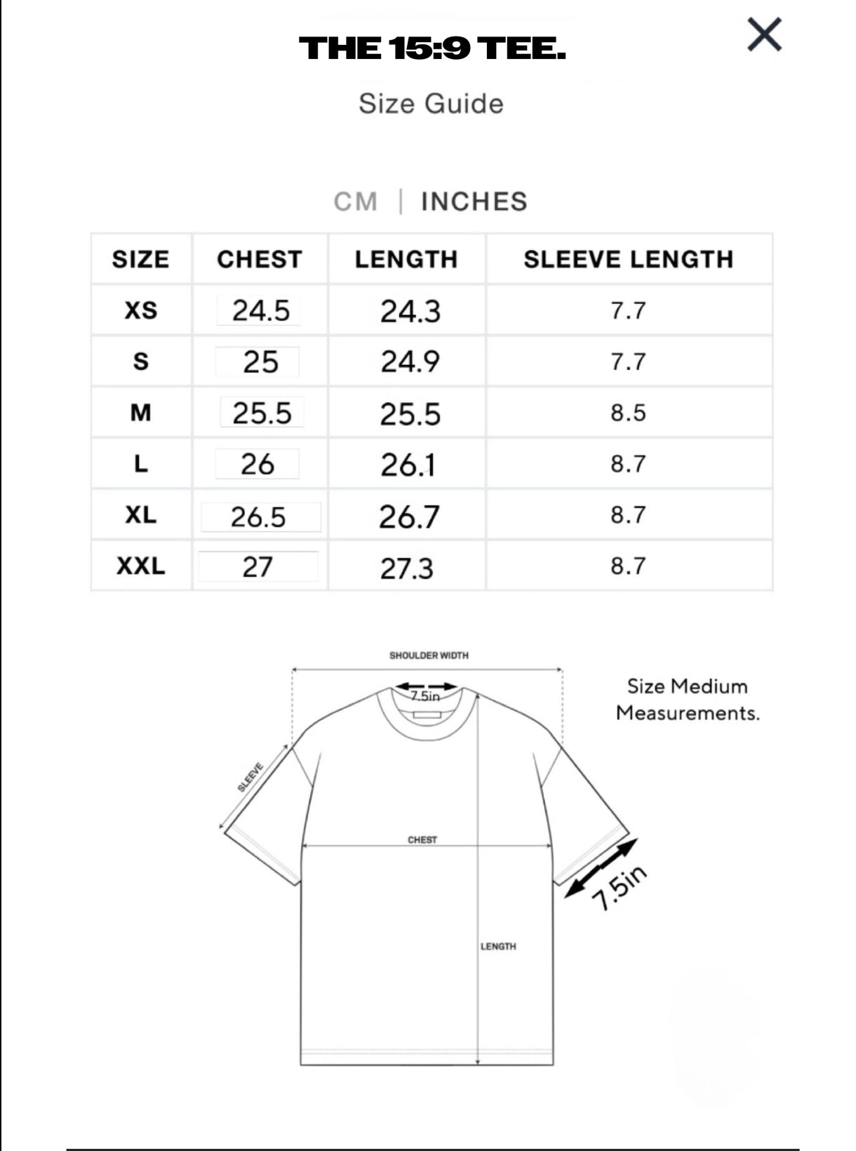 The 15:9 Tee in off-white. (Preorder)