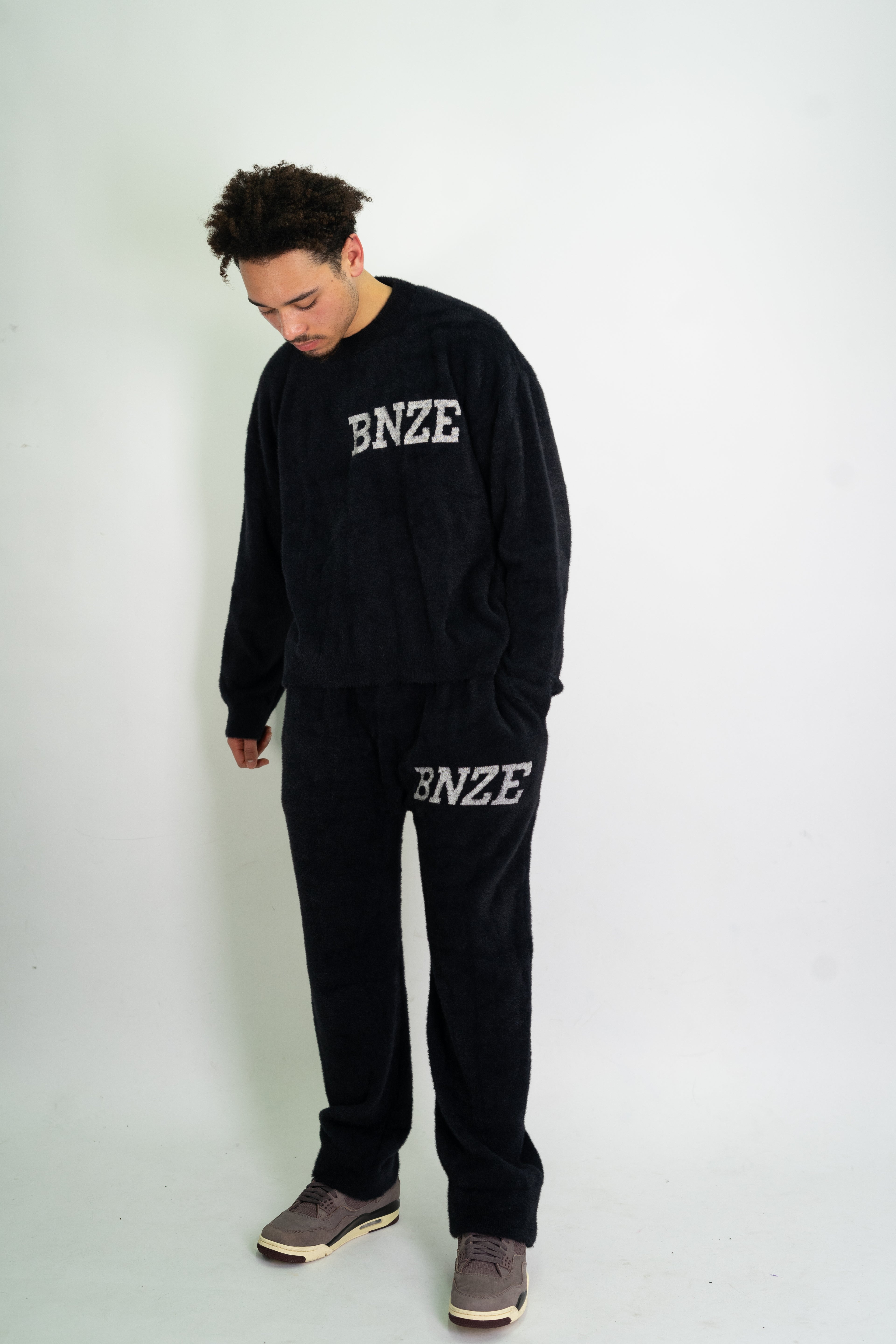 Logo Knitted Tracksuit - Black