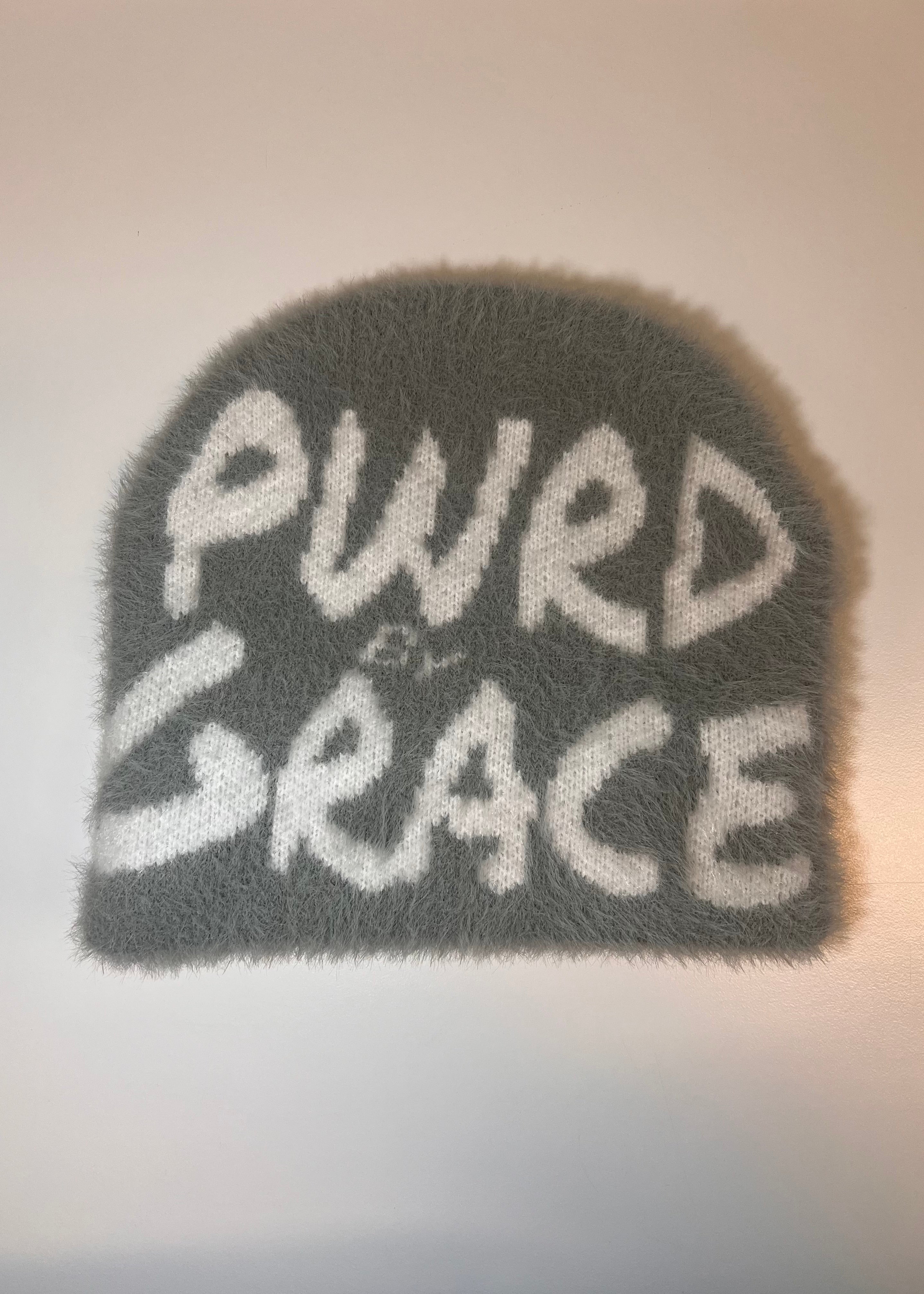 “PWRD BY GRACE” Satin Lined Mohair Beanie