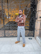 "GOD'S MASTERPIECE" Zip Hoodie - Mocha