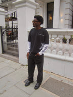 “All You Need”  - Waffle Sleeve Tee in Black/White (Unisex)