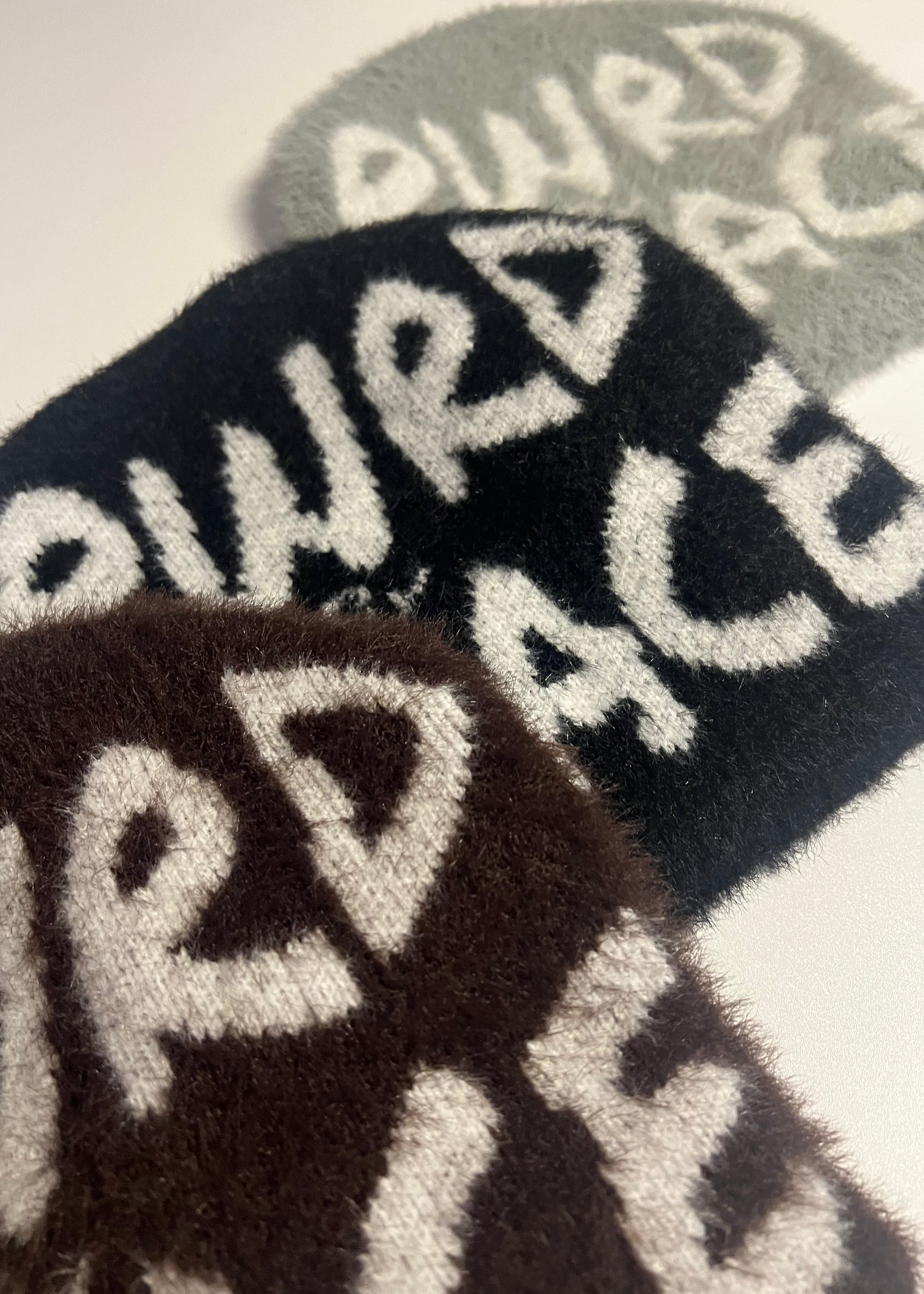 “PWRD BY GRACE” Satin Lined Mohair Beanie