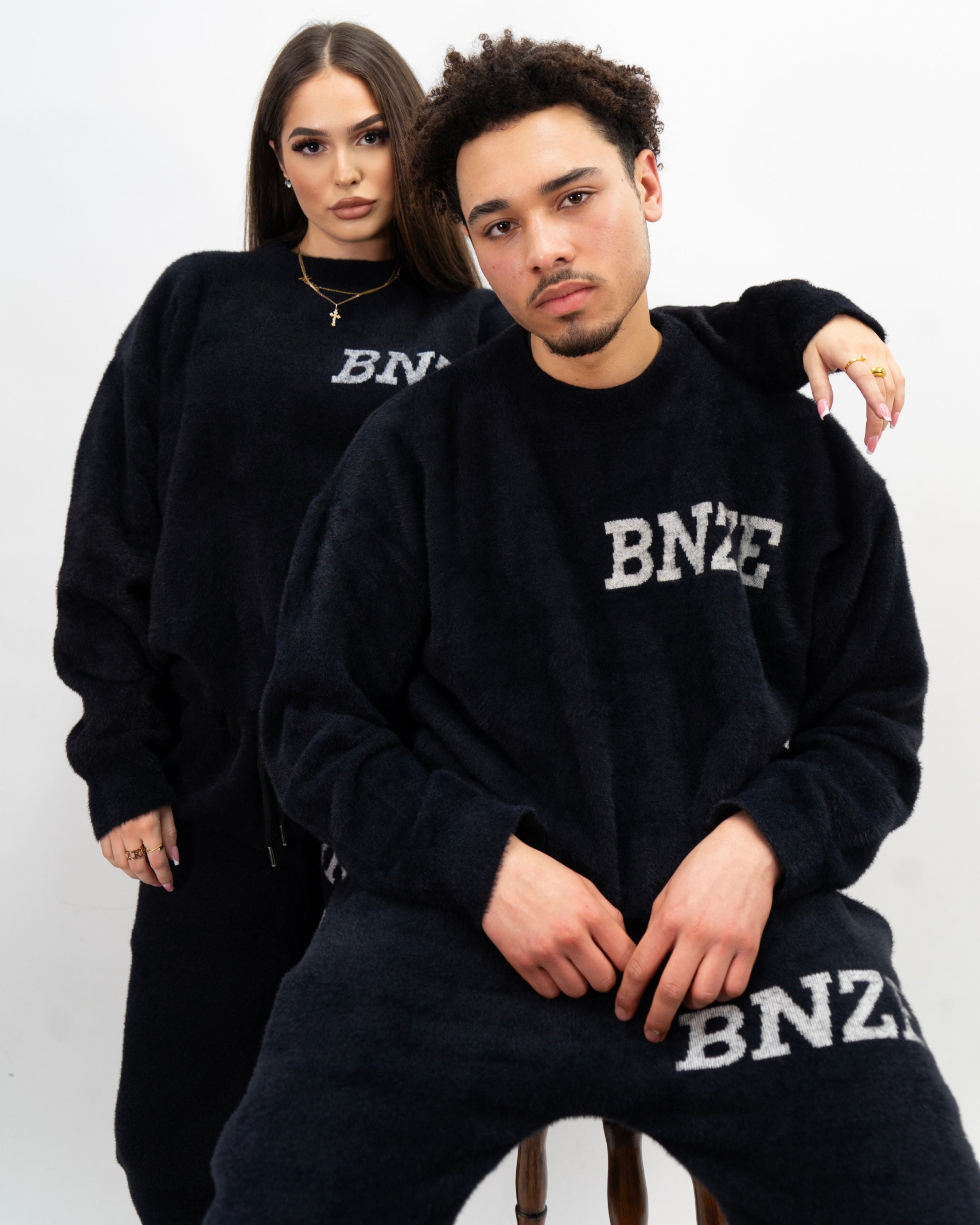 Logo Knitted Tracksuit - Black