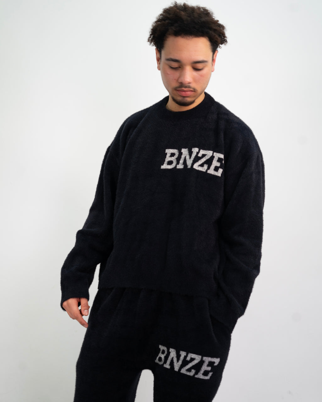 Logo Knitted Tracksuit - Black
