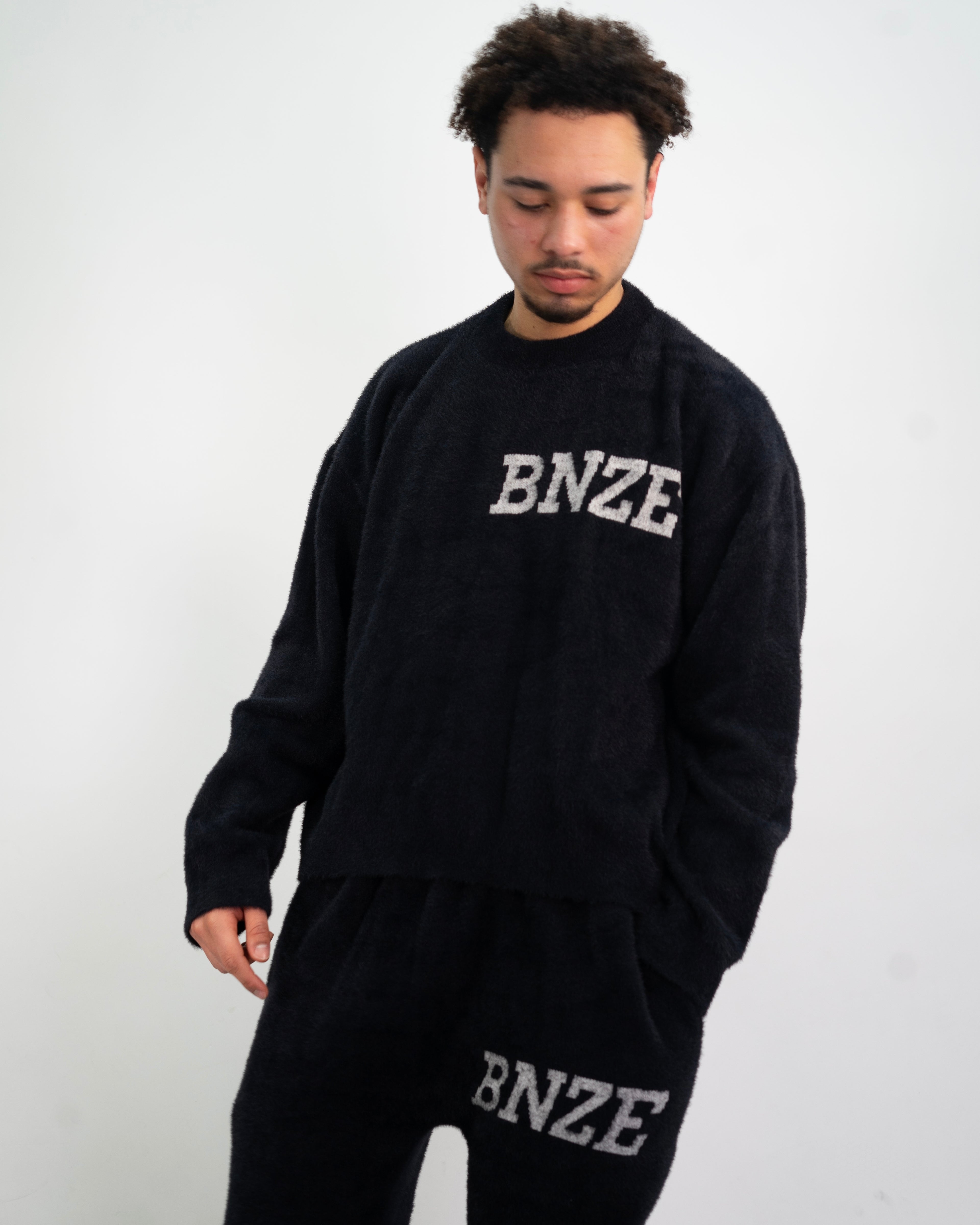 Logo Knitted Tracksuit - Black