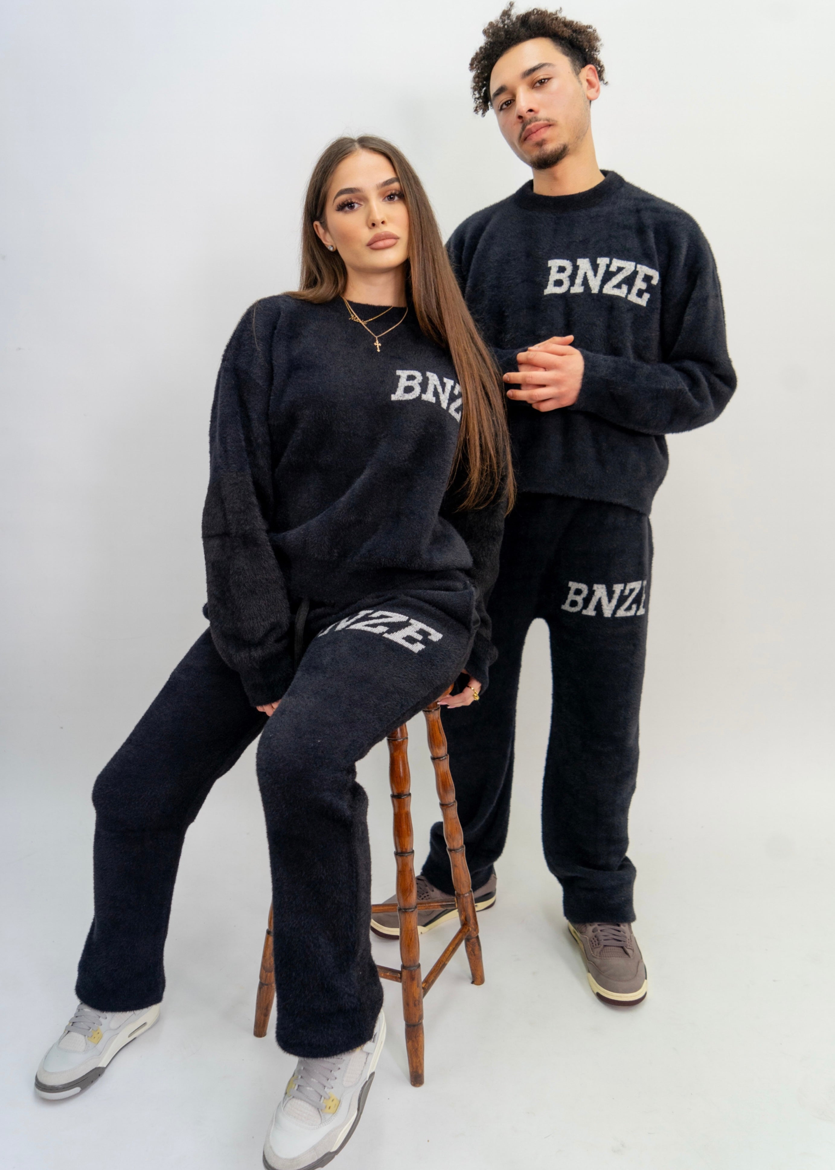 Logo Knitted Tracksuit - Black