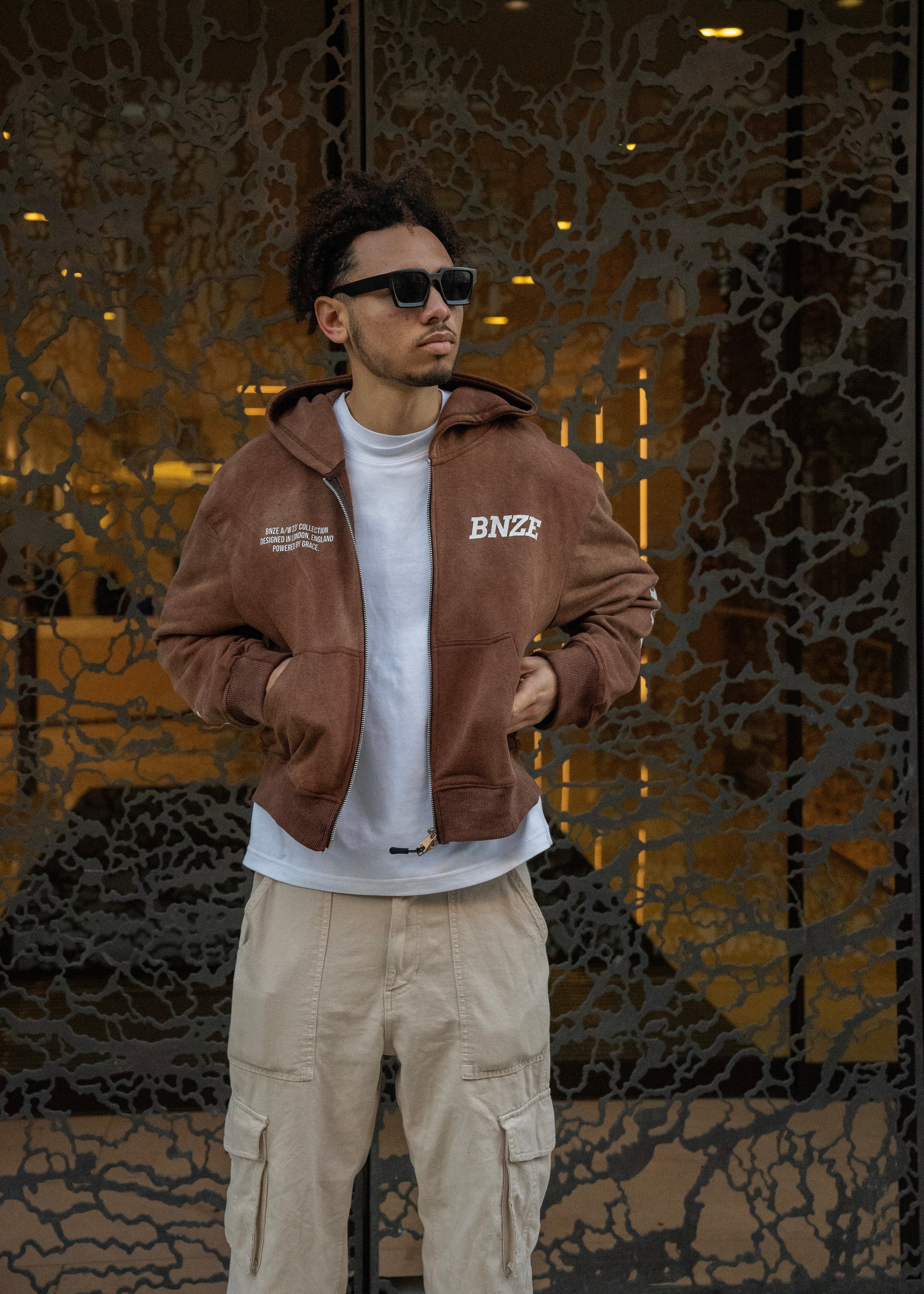 "GOD'S MASTERPIECE" Zip Hoodie - Mocha