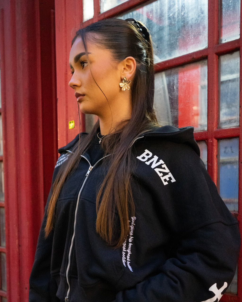 "GOD'S MASTERPIECE" Zip Hoodie - Caviar