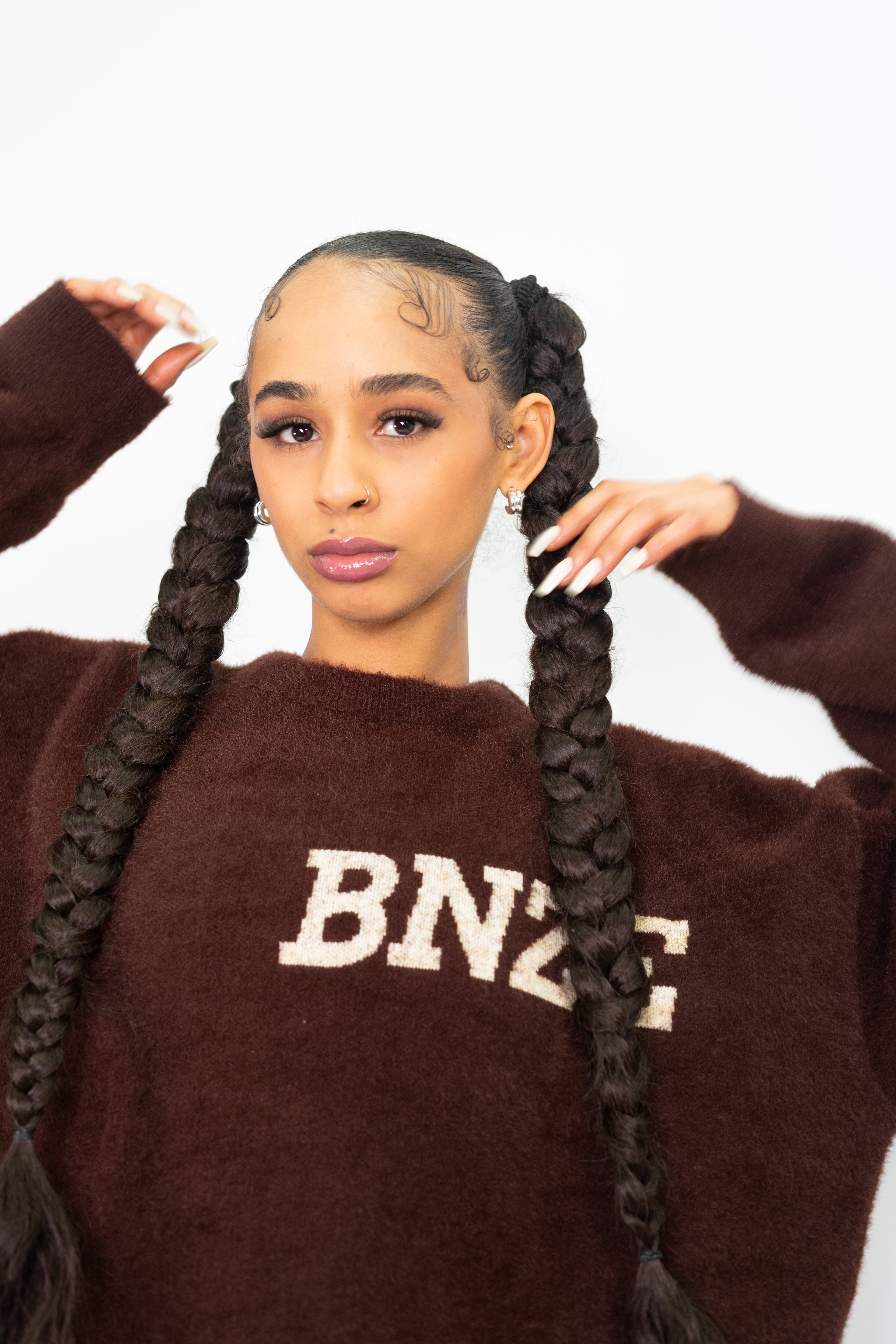 Logo Knitted Tracksuit - Brown