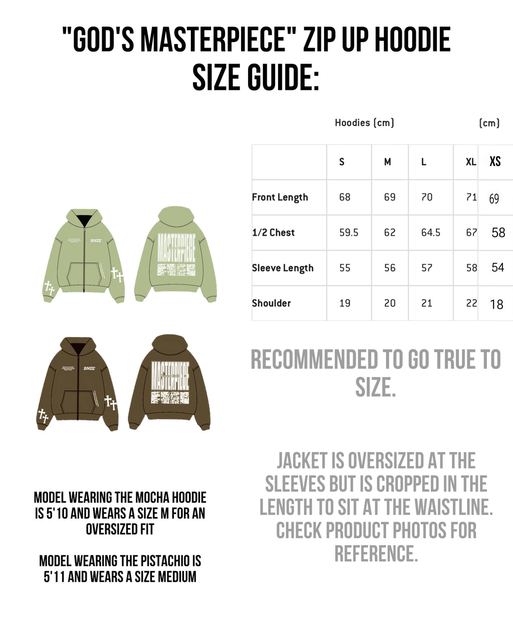 "GOD'S MASTERPIECE" Zip Hoodie - Mocha