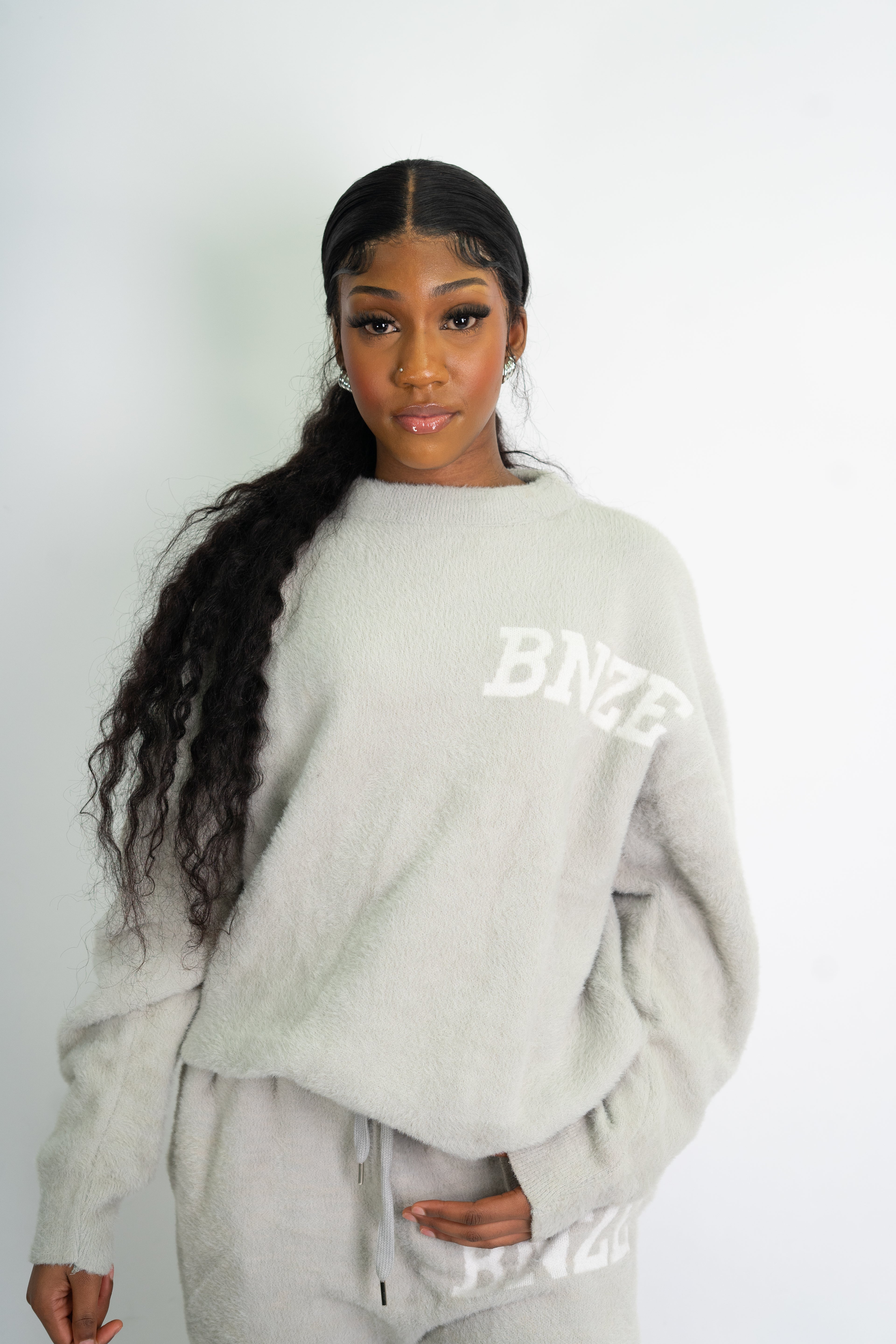 Logo Knitted Tracksuit - Grey