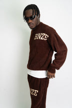 Logo Knitted Tracksuit - Brown