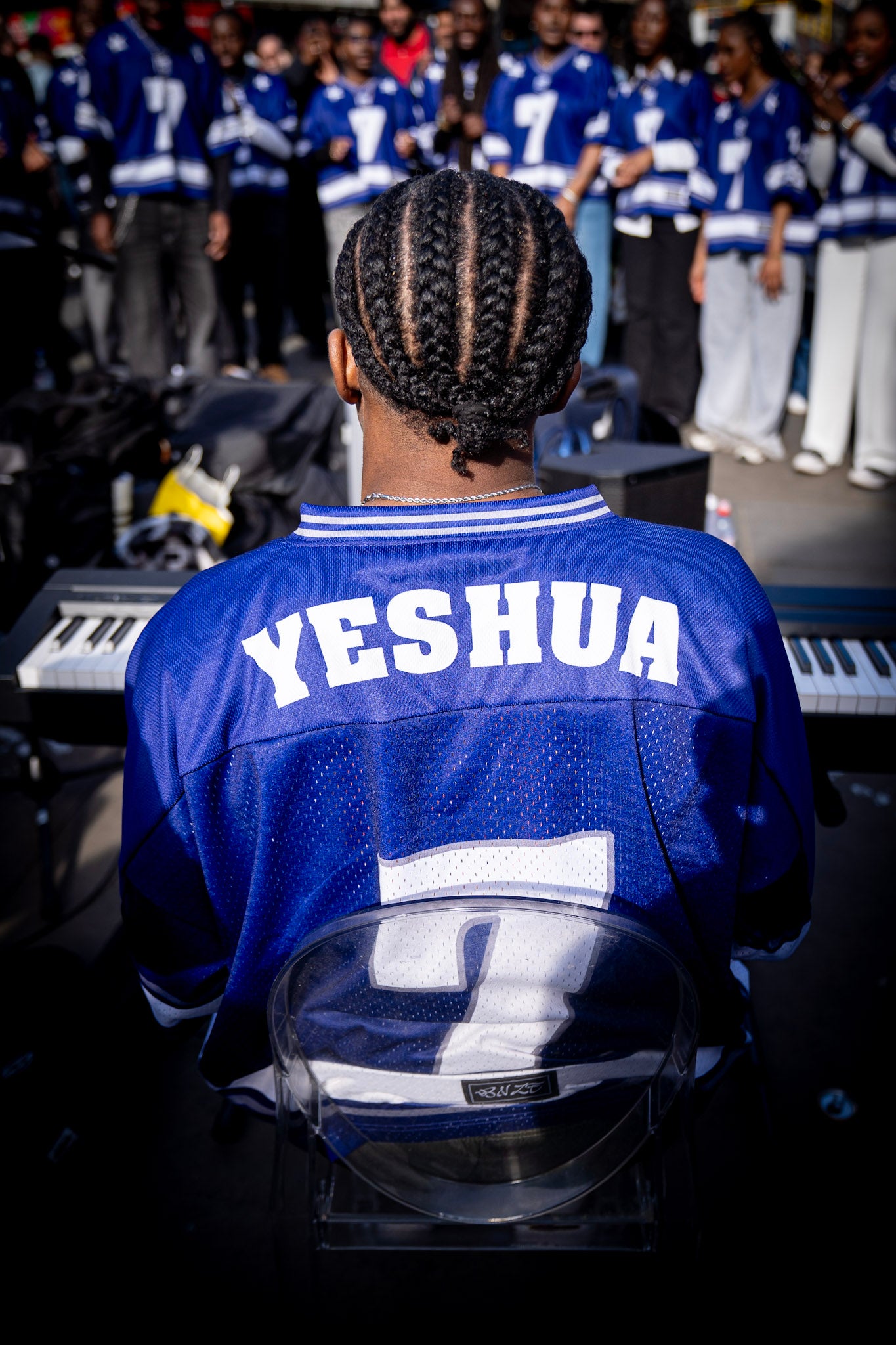 YHWH Mesh Jersey - Bleu Powered by Grace Choir Collective Edition