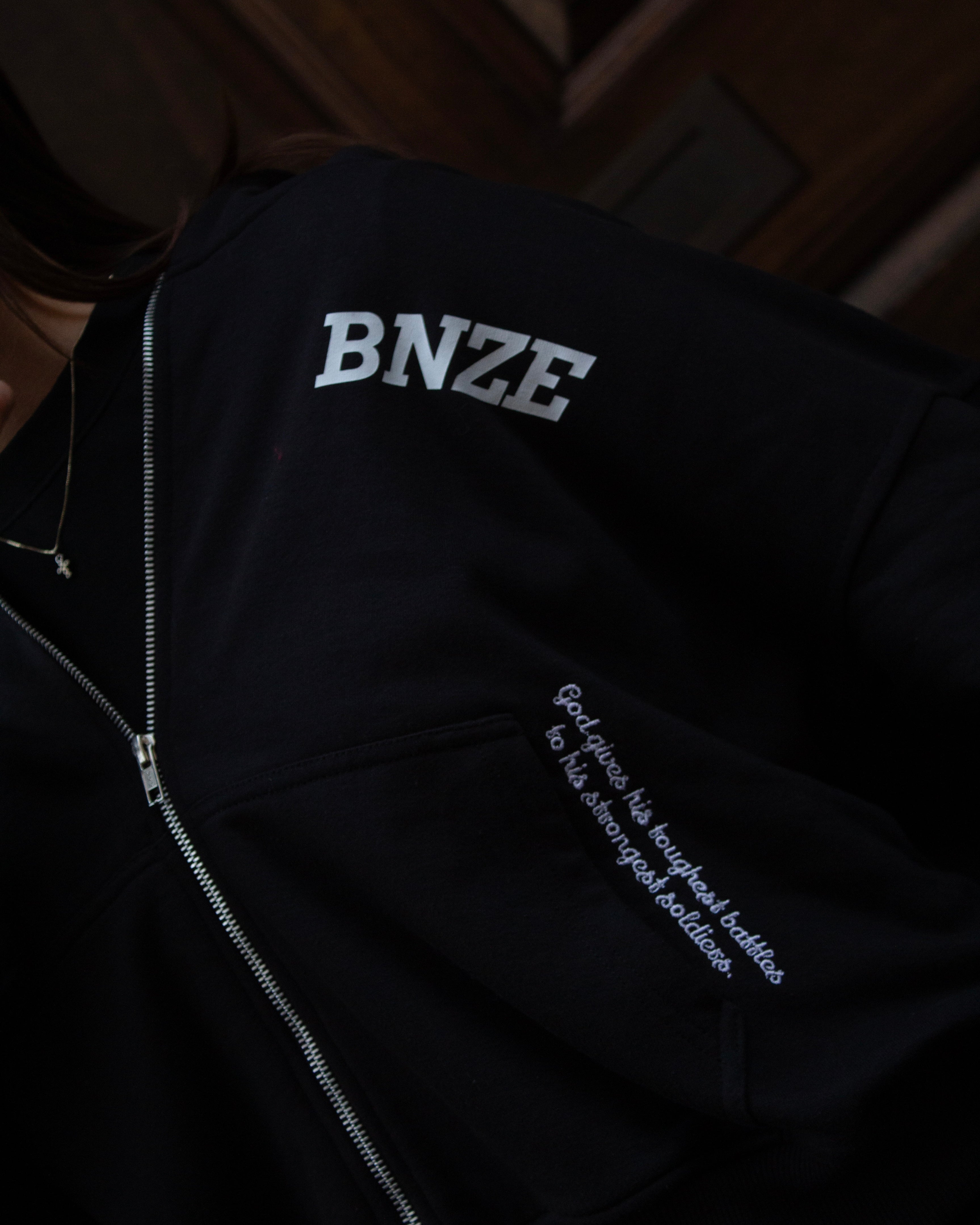 "GOD'S MASTERPIECE" Zip Hoodie - Caviar
