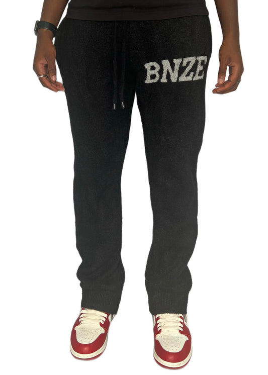 Knitted Flared Sweatpants (Black)
