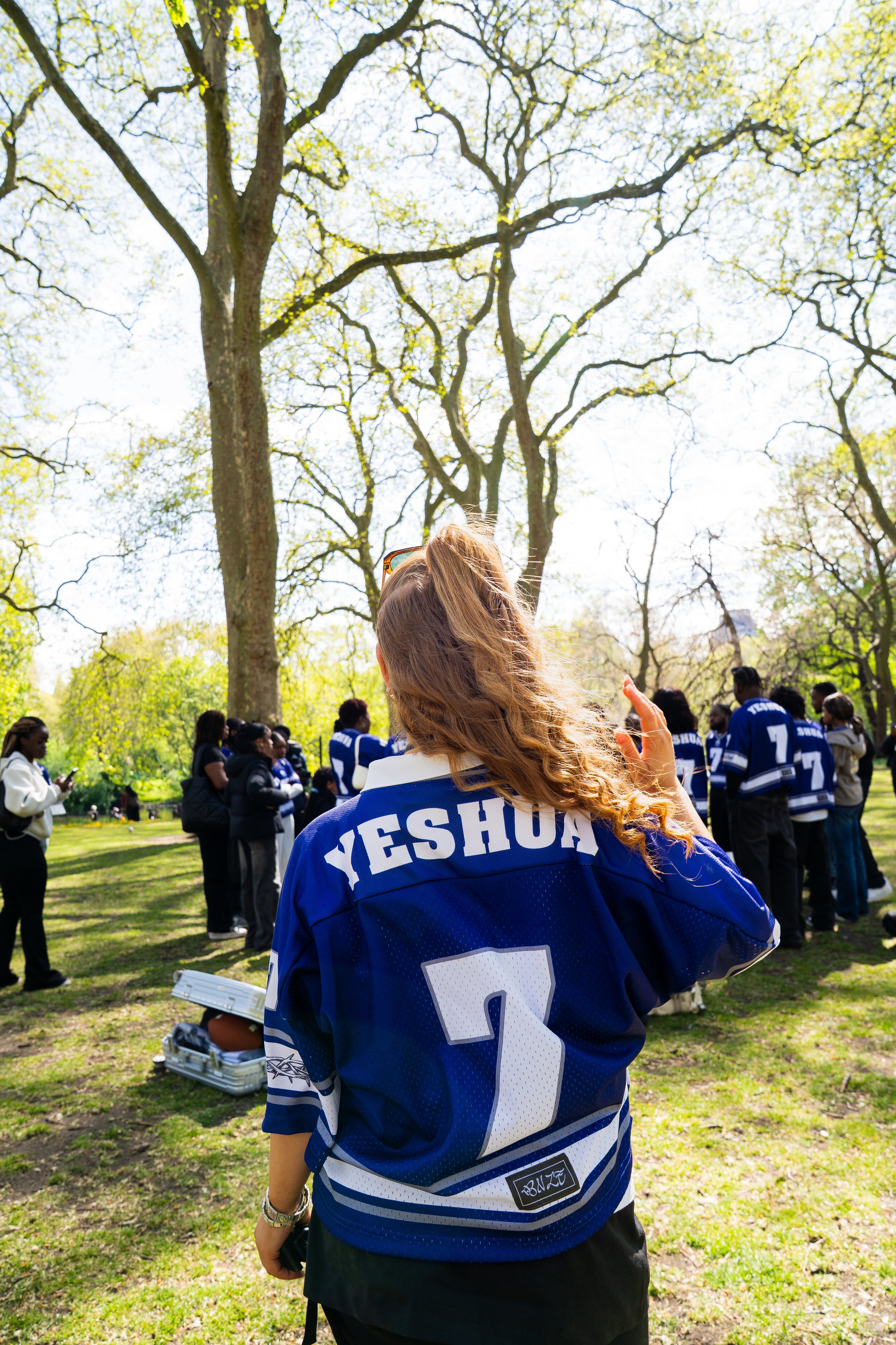 YHWH Mesh Jersey - Bleu Powered by Grace Choir Collective Edition