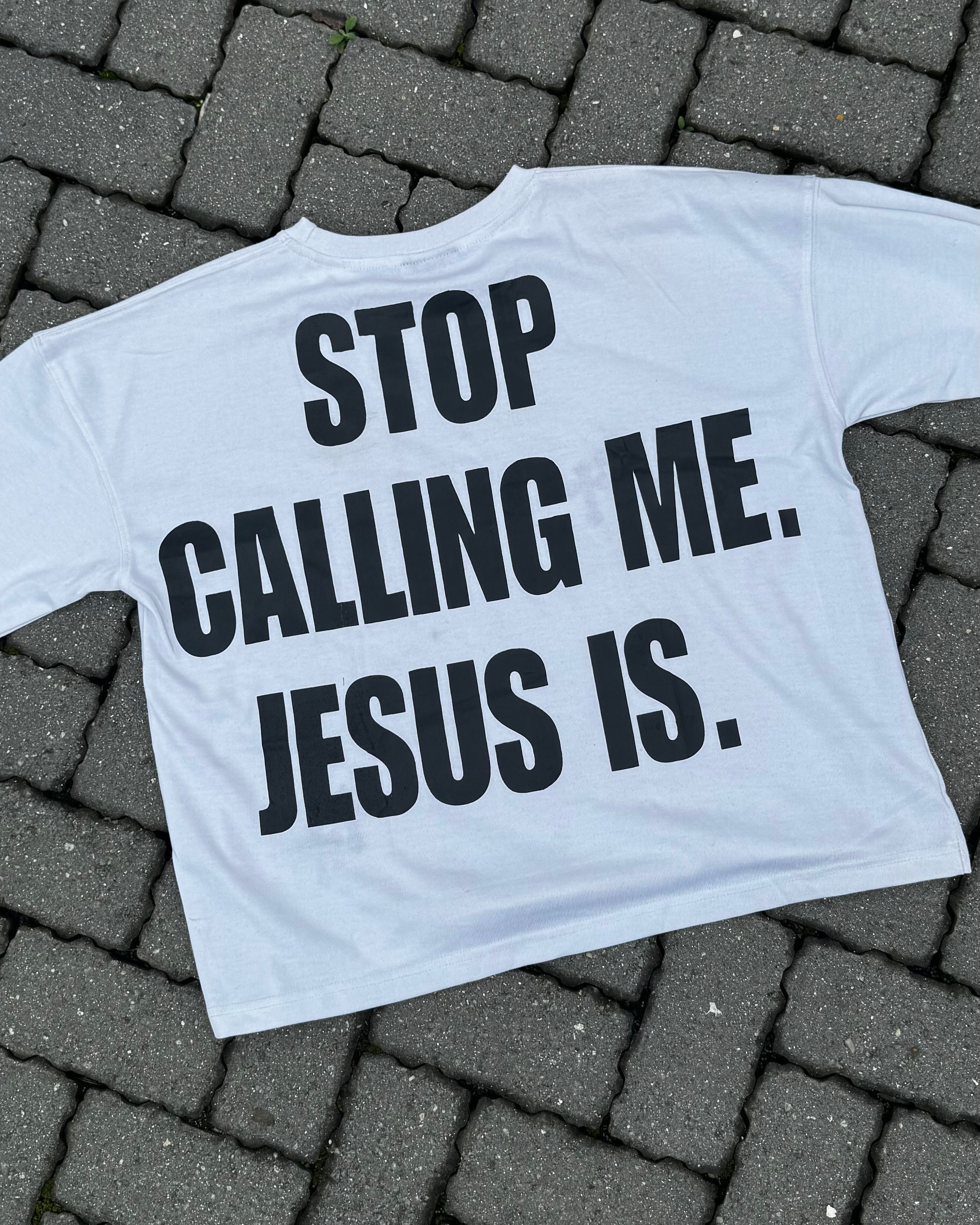 “JESUS CALLS” Tee in white (Unisex)