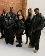 “Jesus Is Lord” (J.I.L) Vegan Leather Jacket in Jet Black.