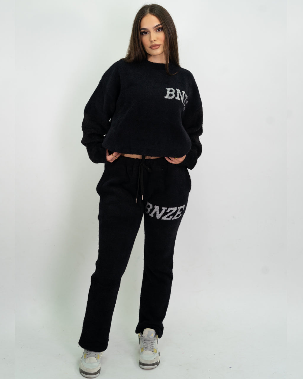 Logo Knitted Tracksuit - Black
