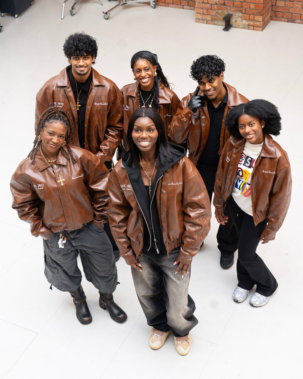 “Jesus Is Lord” (J.I.L) Vegan Leather Jacket in Cocoa Brown.