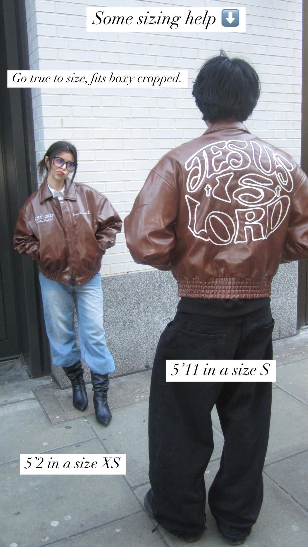 “Jesus Is Lord” (J.I.L) Vegan Leather Jacket in Cocoa Brown. (Only 100 made.)