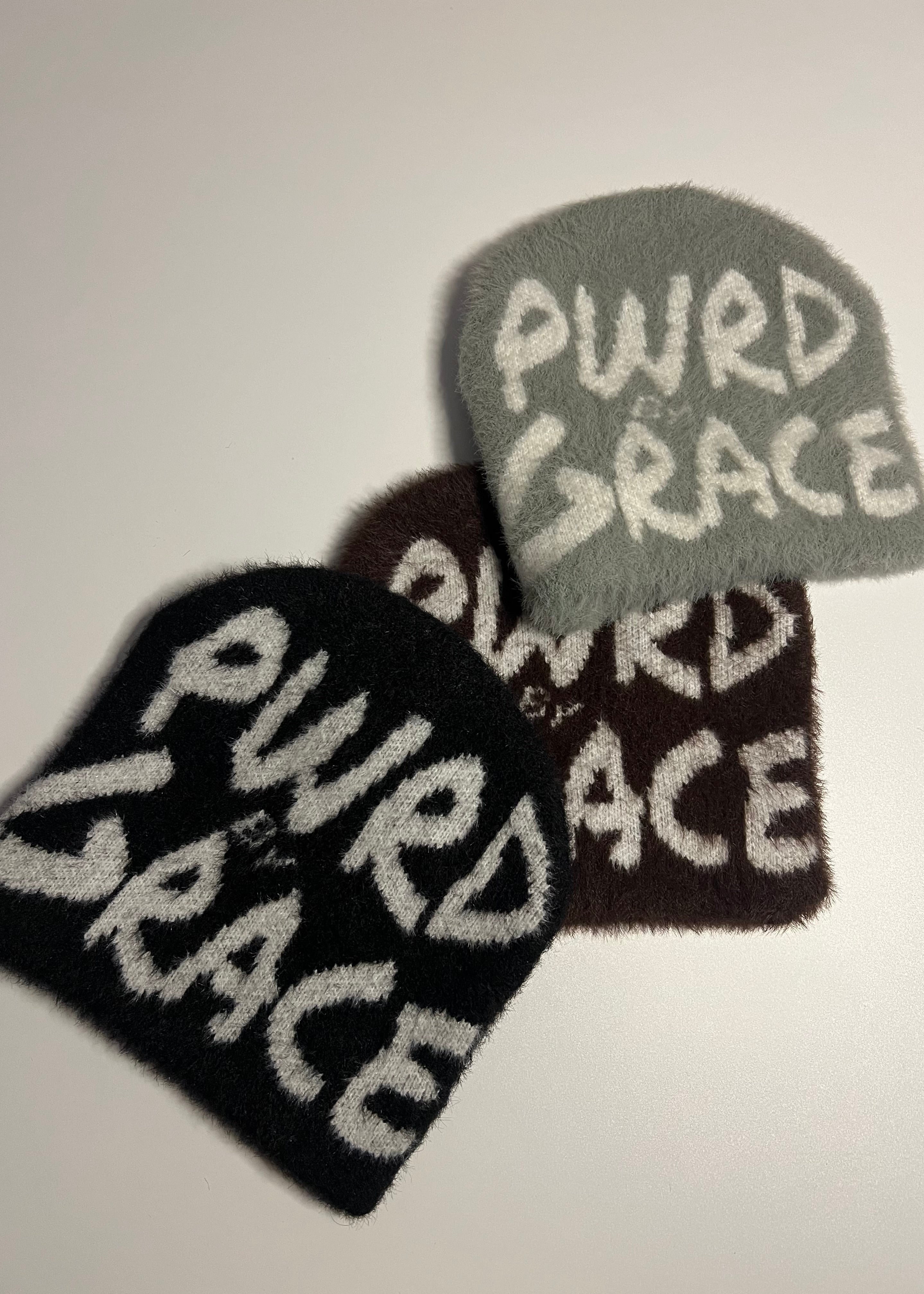 “PWRD BY GRACE” Satin Lined Mohair Beanie