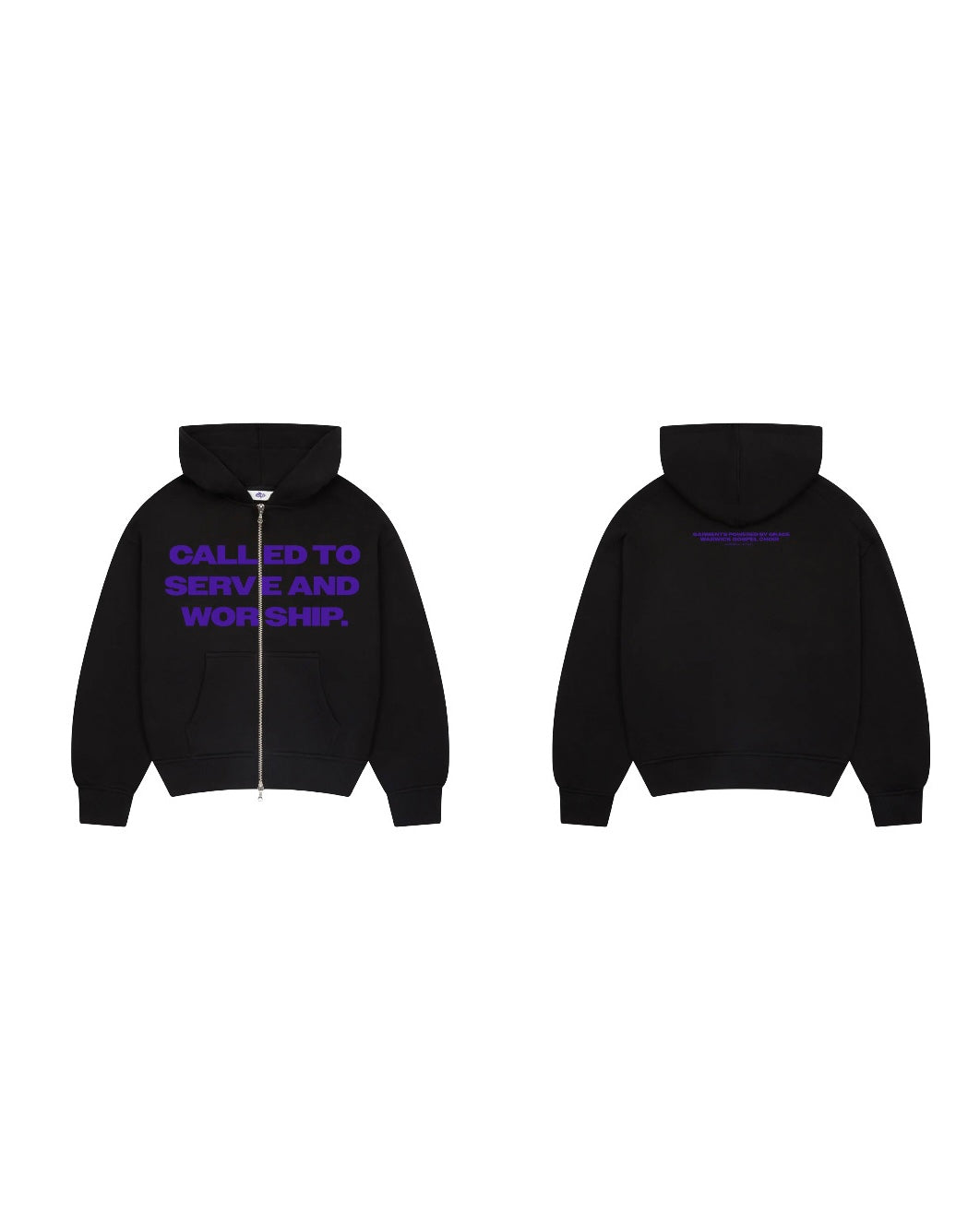 The “Called” Zip Scuba Hoodie - Black/Purple