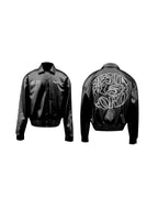 “Jesus Is Lord” (J.I.L) Vegan Leather Jacket in Jet Black.