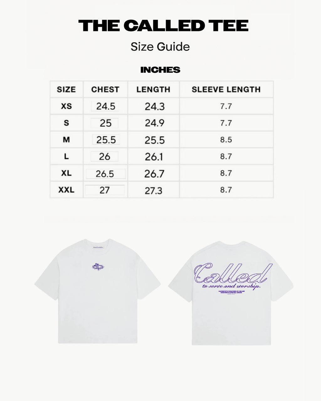 The “Called” Tee - White/Purple