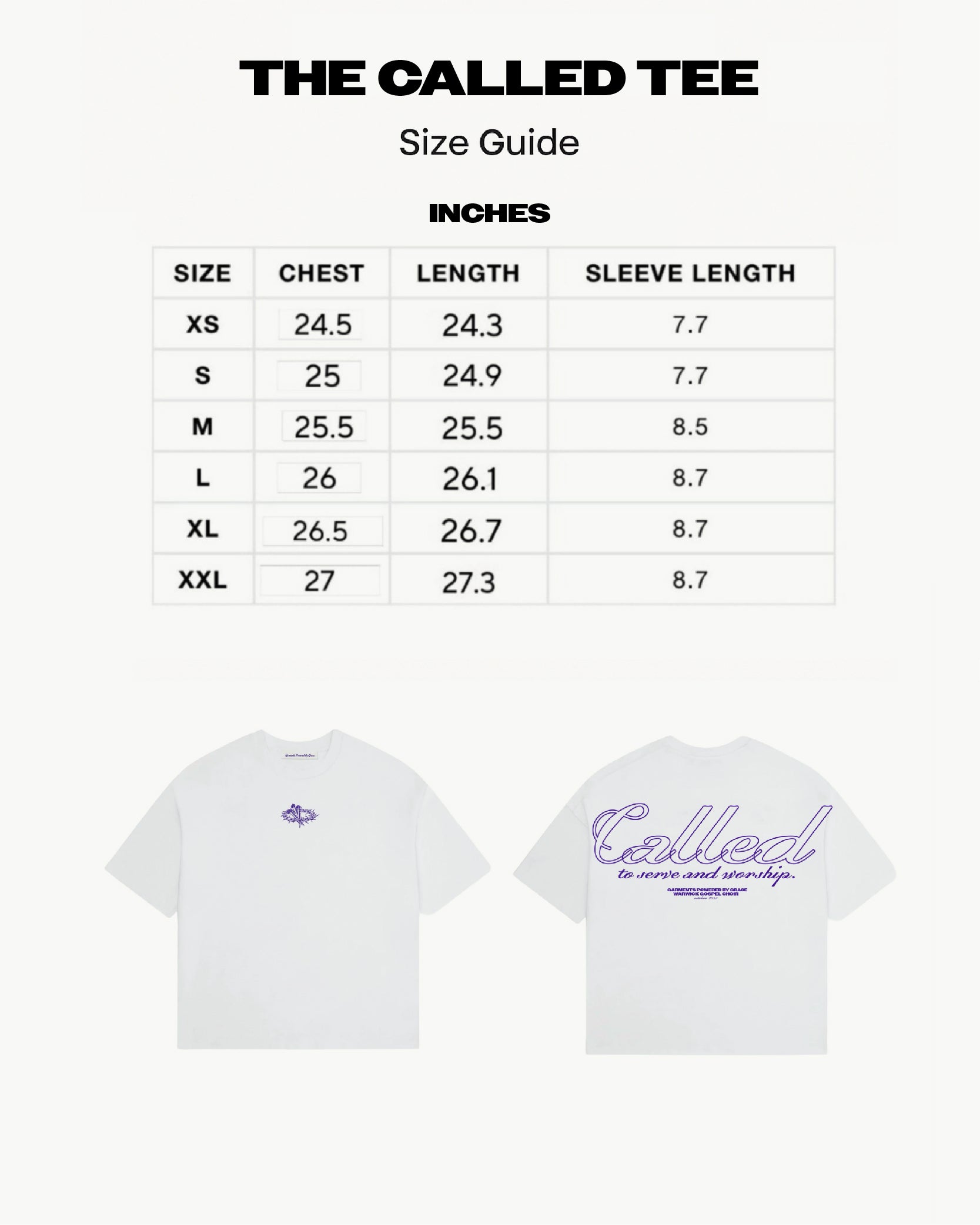 The “Called” Tee - White/Purple